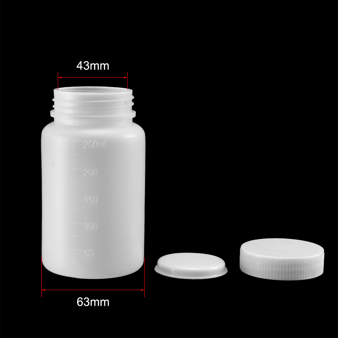 uxcell Uxcell Plastic Lab Chemical Reagent Bottle 250ml/8.5oz Wide Mouth Sample Sealing Liquid Storage Container 2pcs