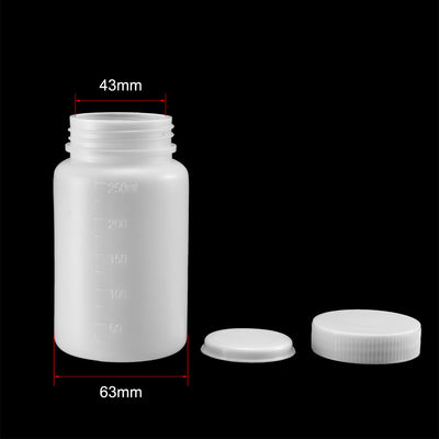 Harfington Uxcell Plastic Lab Chemical Reagent Bottle 250ml/8.5oz Wide Mouth Sample Sealing Liquid Storage Container 2pcs