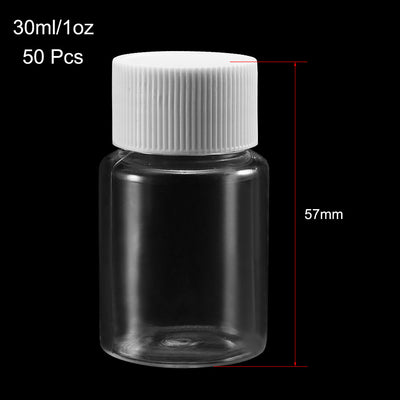 Harfington Uxcell Plastic Lab Chemical Reagent Bottle 30ml/1oz Wide Mouth Sample Sealing Liquid Storage Container 50pcs