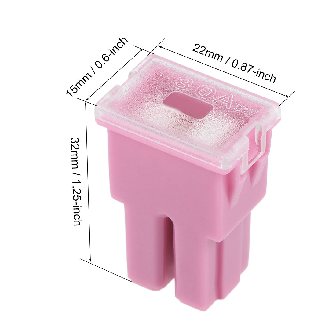 uxcell Uxcell Mini Cartridge Fuse 32V 30A Female J Case Box for Truck SUV Vehicle 3pcs