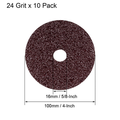 Harfington Uxcell Aluminum Oxide Resin Fiber Discs Tool, Center Hole Sandpaper Grinding Discs