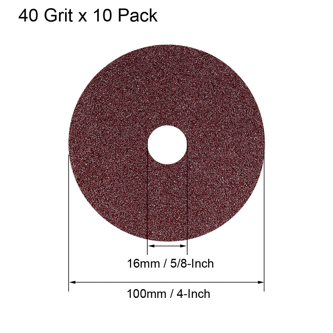 uxcell Uxcell Aluminum Oxide Resin Fiber Discs Tool, Center Hole Sandpaper Grinding Discs