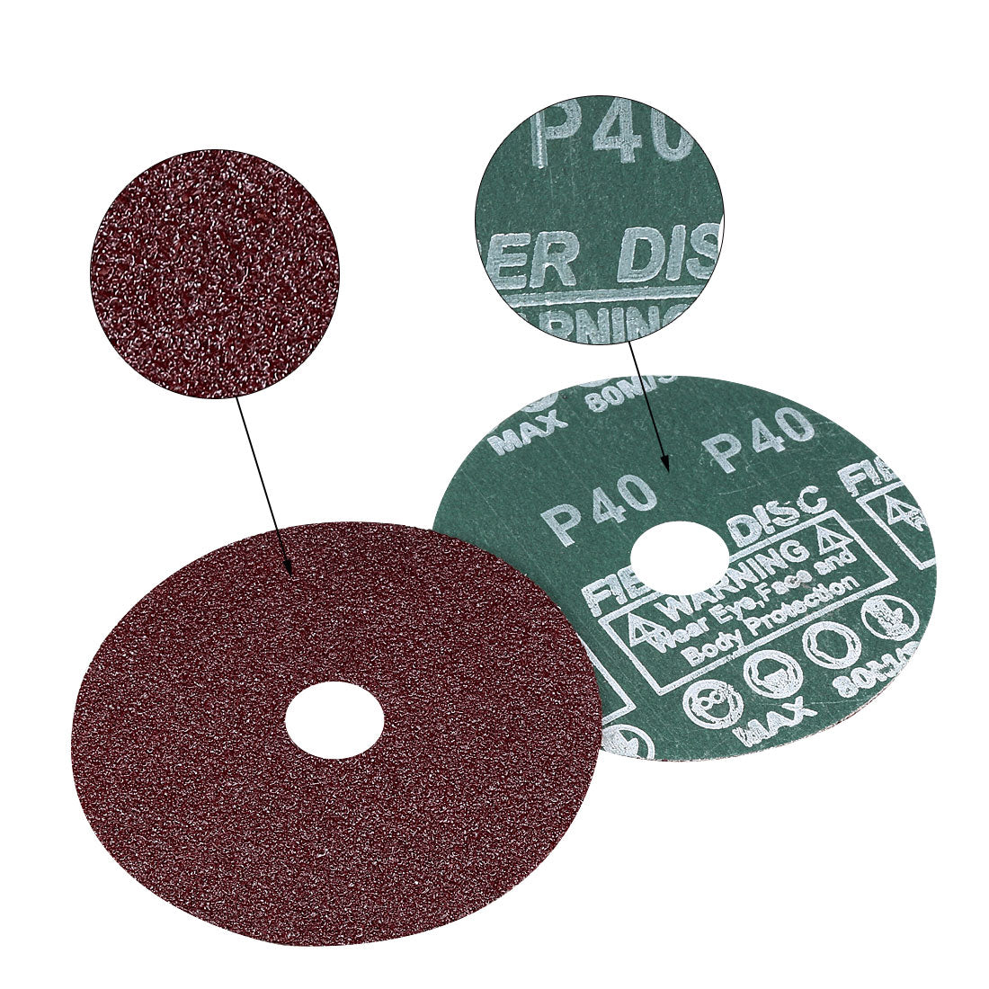 Uxcell Aluminum Oxide Resin Fiber Discs Tool, Center Hole Sandpaper