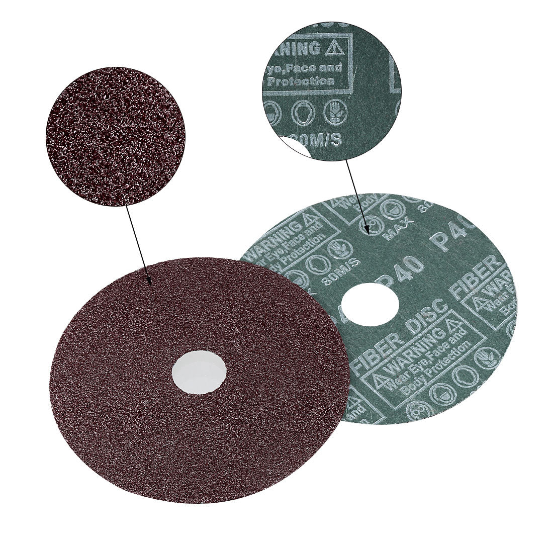 Uxcell Uxcell 5-Inch x 7/8-Inch Aluminum Oxide Resin Fiber Discs, Center Hole 120 Grit Sanding Grinding Discs, 5 Pcs