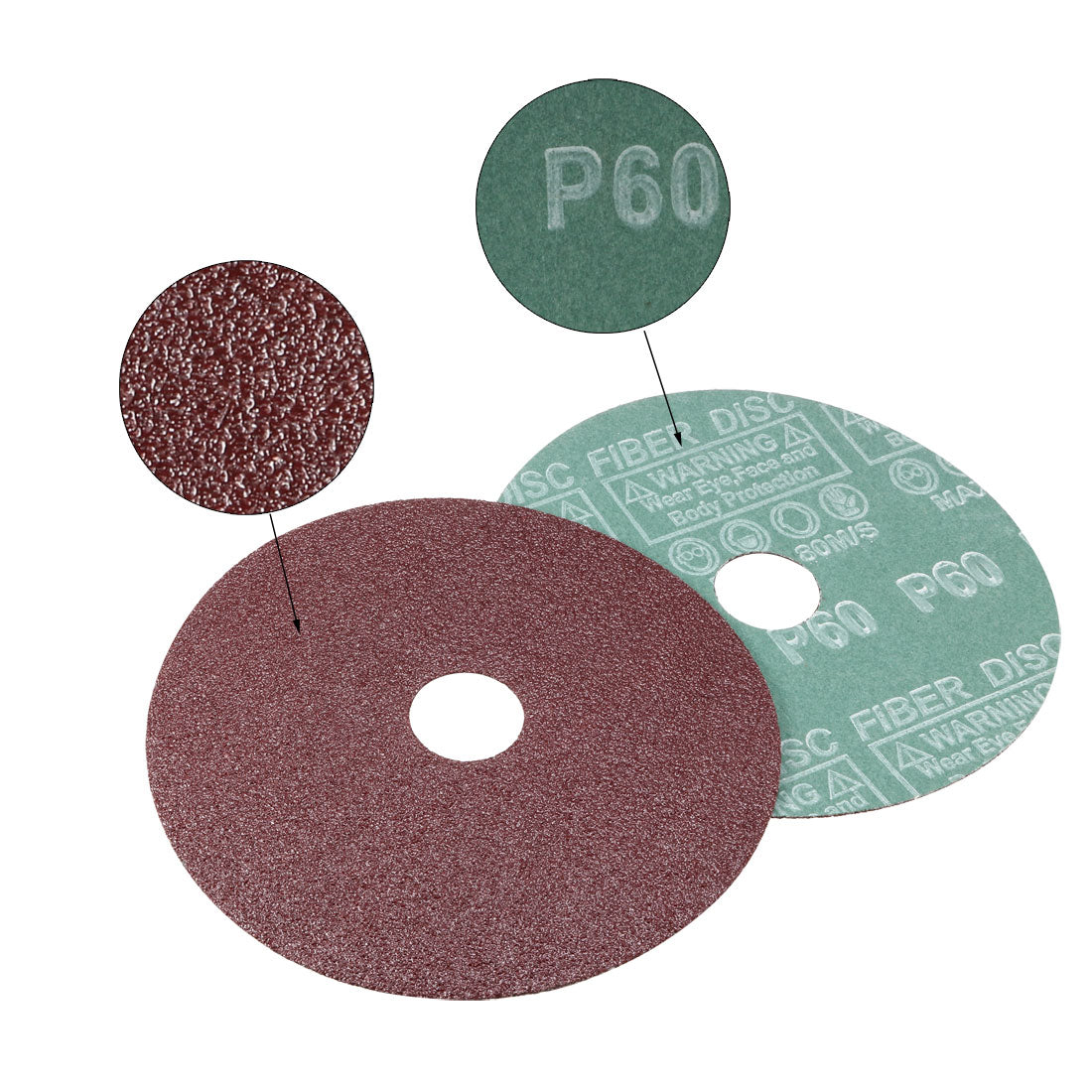 Uxcell Uxcell 5-Inch x 7/8-Inch Aluminum Oxide Resin Fiber Discs, Center Hole 60 Grit Sanding Grinding Discs, 15 Pcs
