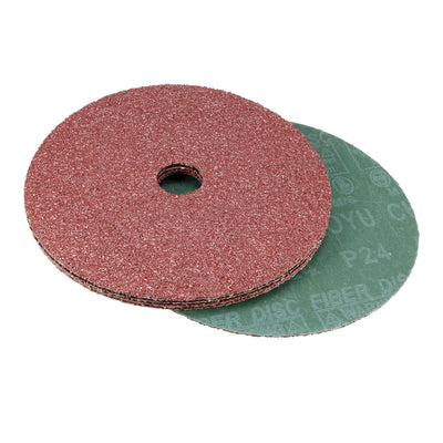 Harfington Uxcell 6-Inch x 7/8-Inch Aluminum Oxide Resin Fiber Discs, Center Hole 120 Grit Sanding Grinding Discs, 5 Pcs