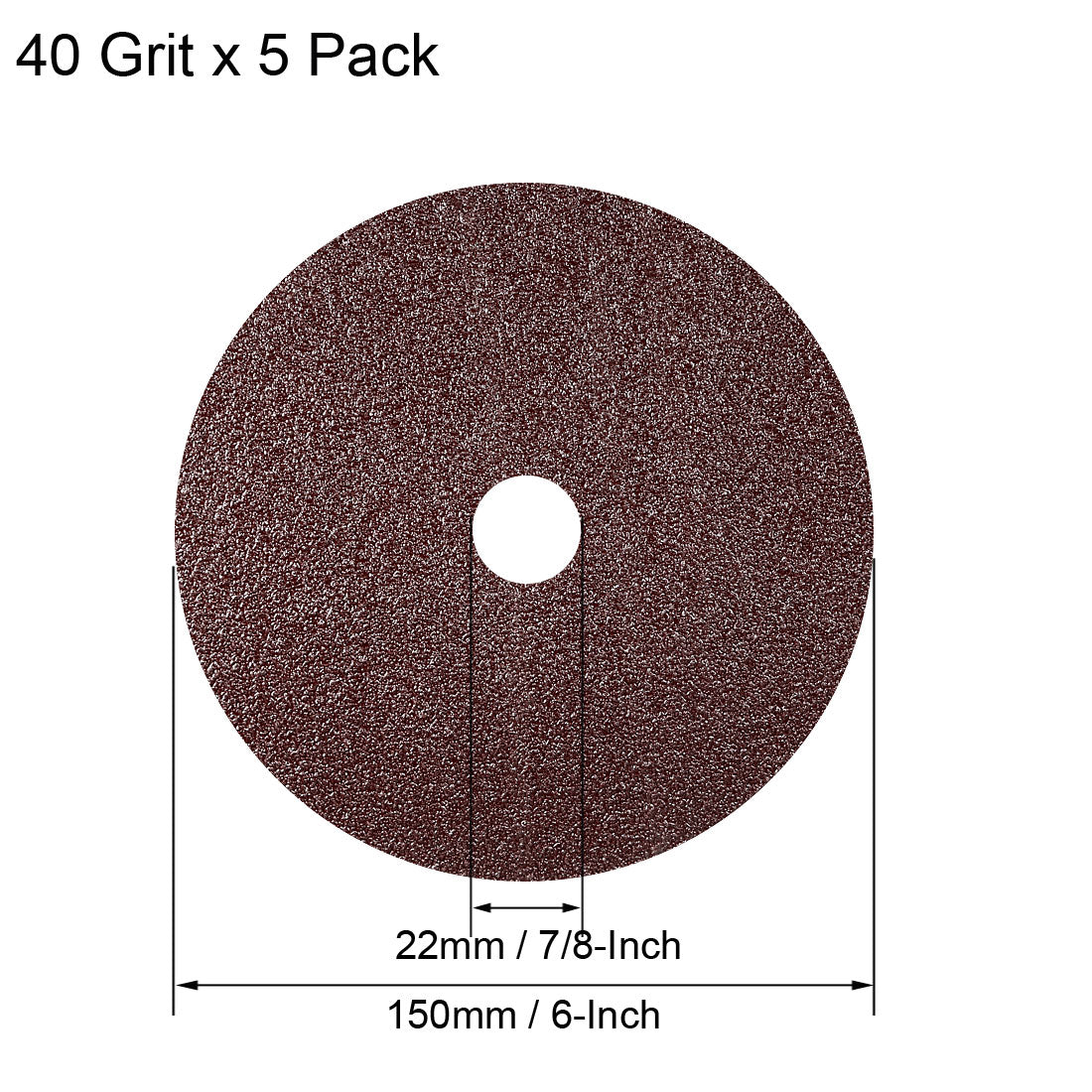 Uxcell Uxcell 6-Inch x 7/8-Inch Aluminum Oxide Resin Fiber Discs, Center Hole 120 Grit Sanding Grinding Discs, 5 Pcs