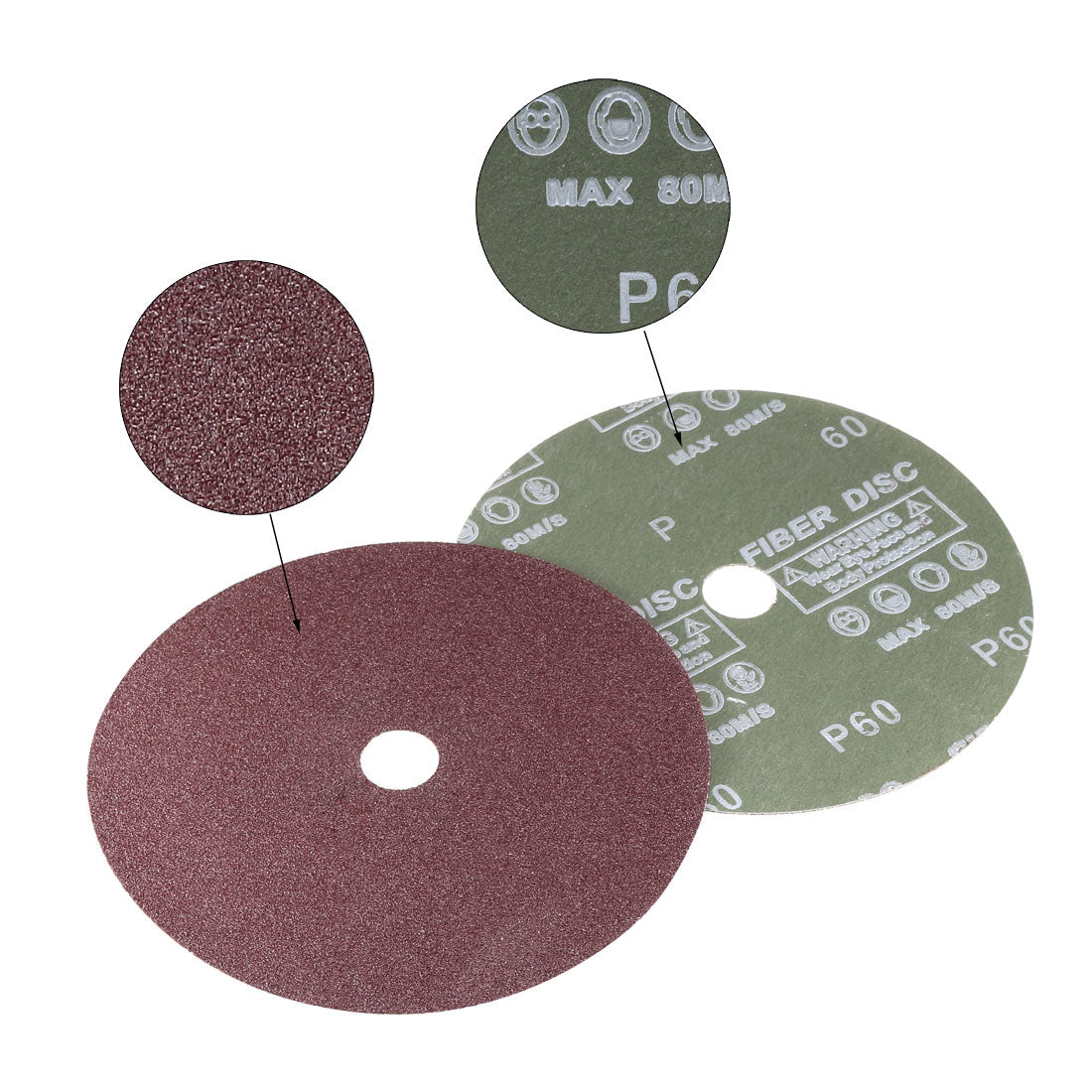 uxcell Uxcell Aluminum Oxide Resin Fiber Discs, Center Hole Sanding Grinding Discs Tool