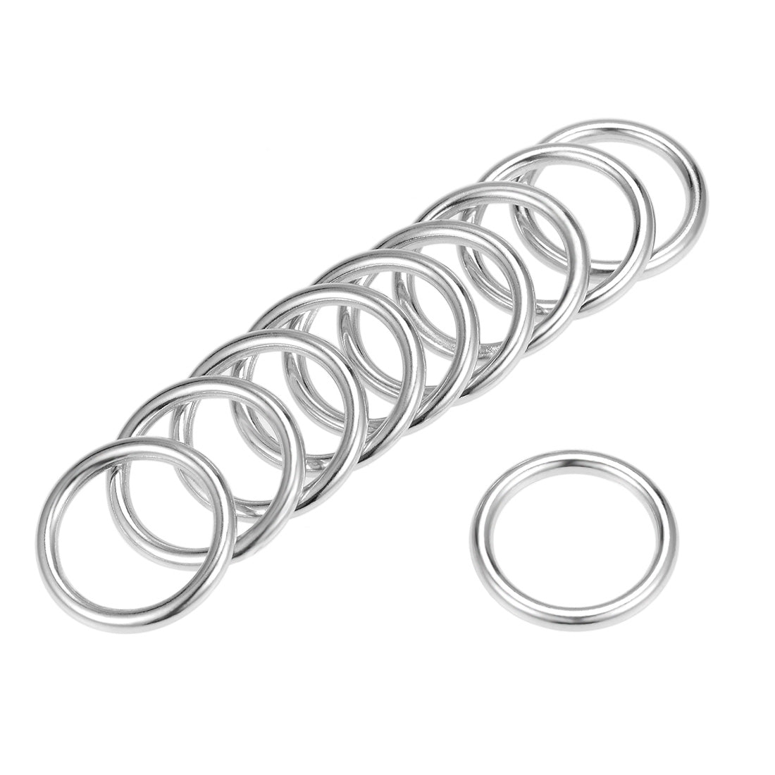 uxcell Uxcell O Ring Buckle 20mm(0.8") ID 3mm Thickness Zinc Alloy O-Rings for Hardware Bags Belts Craft DIY Accessories, Silver Tone 25pcs