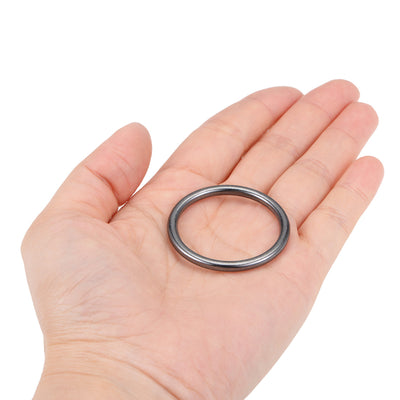 Harfington Uxcell O Ring Buckle 30mm(1.2") ID 3mm Thickness Zinc Alloy O-Rings for Hardware Bags Belts Craft DIY Accessories, Black 6pcs