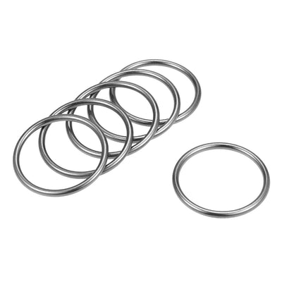 Harfington Uxcell O Ring Buckle 35mm(1.4") ID 3mm Thickness Zinc Alloy O-Rings for Hardware Bags Belts Craft DIY Accessories, Black 6pcs