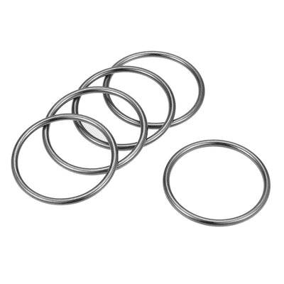 Harfington Uxcell O Ring Buckle 40mm(1.6") ID 3mm Thickness Zinc Alloy O-Rings for Hardware Bags Belts Craft DIY Accessories, Black 5pcs