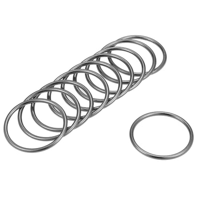Harfington Uxcell O Ring Buckle 40mm(1.6") ID 3mm Thickness Zinc Alloy O-Rings for Hardware Bags Belts Craft DIY Accessories, Black 10pcs