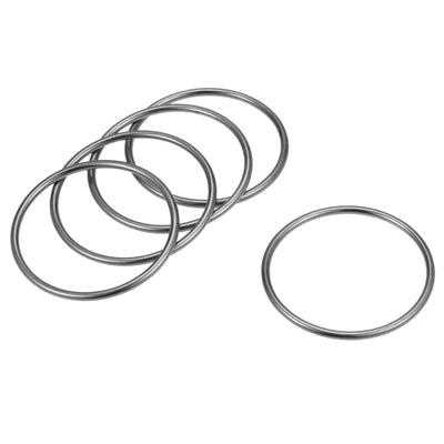 Harfington Uxcell O Ring Buckle 50mm(2") ID 3mm Thickness Zinc Alloy O-Rings for Hardware Bags Belts Craft DIY Accessories, Black 5pcs