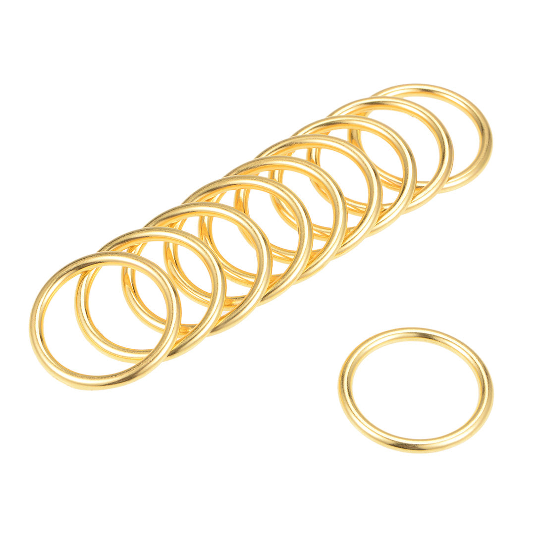 uxcell Uxcell O Ring Buckle 25mm(1") ID 3mm Thickness Zinc Alloy O-Rings for Hardware Bags Belts Craft DIY Accessories, Gold Tone 25pcs