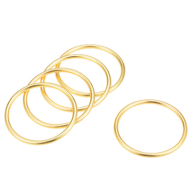 Harfington Uxcell O Ring Buckle 40mm(1.6") ID 3mm Thickness Zinc Alloy O-Rings for Hardware Bags Belts Craft DIY Accessories, Gold Tone 5pcs