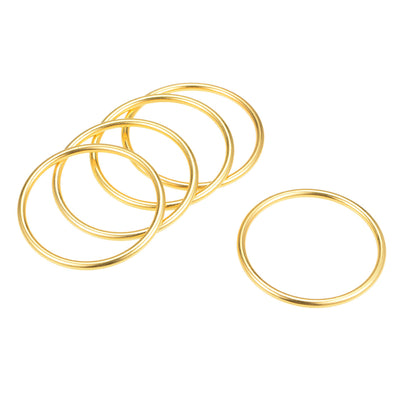 uxcell Uxcell O Ring Buckle 45mm(1.8") ID 3mm Thickness Zinc Alloy O-Rings for Hardware Bags Belts Craft DIY Accessories, Gold Tone 5pcs