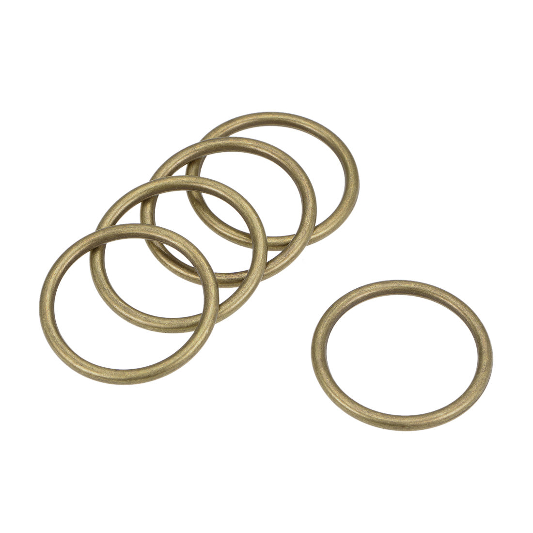 uxcell Uxcell O Ring Buckle 30mm(1.2") ID 3mm Thickness Zinc Alloy O-Rings for Hardware Bags Belts Craft DIY Accessories, Bronze Tone 5pcs