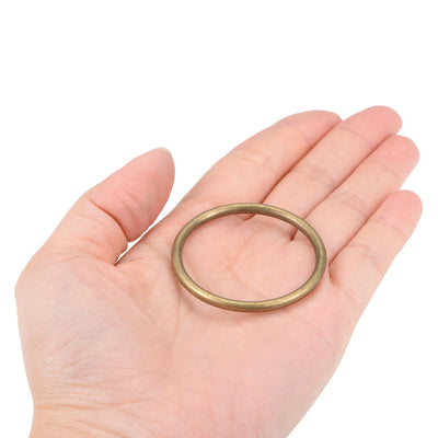 Harfington Uxcell O Ring Buckle 35mm(1.4") ID 3mm Thickness Zinc Alloy O-Rings for Hardware Bags Belts Craft DIY Accessories, Bronze Tone 5pcs