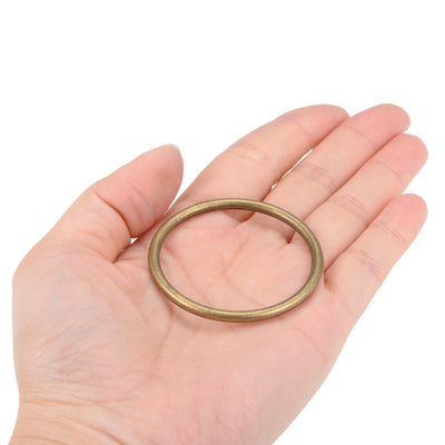 Harfington Uxcell O Ring Buckle 40mm(1.6") ID 3mm Thickness Zinc Alloy O-Rings for Hardware Bags Belts Craft DIY Accessories, Bronze Tone 5pcs
