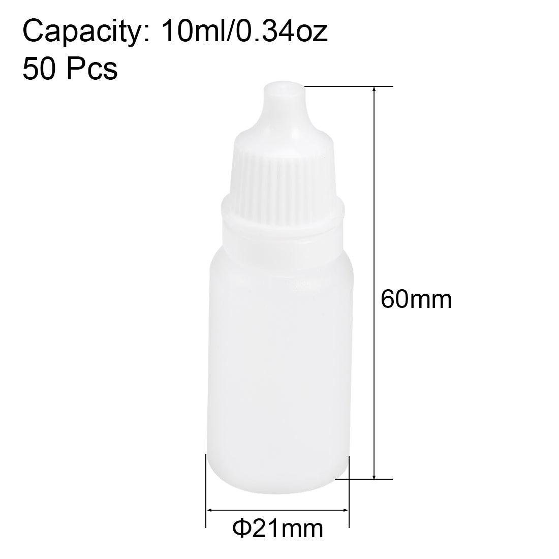 uxcell Uxcell 10ml/0.34 oz Empty Squeezable Dropper Bottle 50pcs