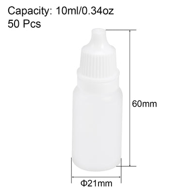Harfington Uxcell 10ml/0.34 oz Empty Squeezable Dropper Bottle 50pcs