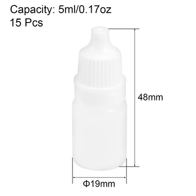 Harfington Uxcell 5ml/0.17 oz Empty Squeezable Dropper Bottle 15pcs