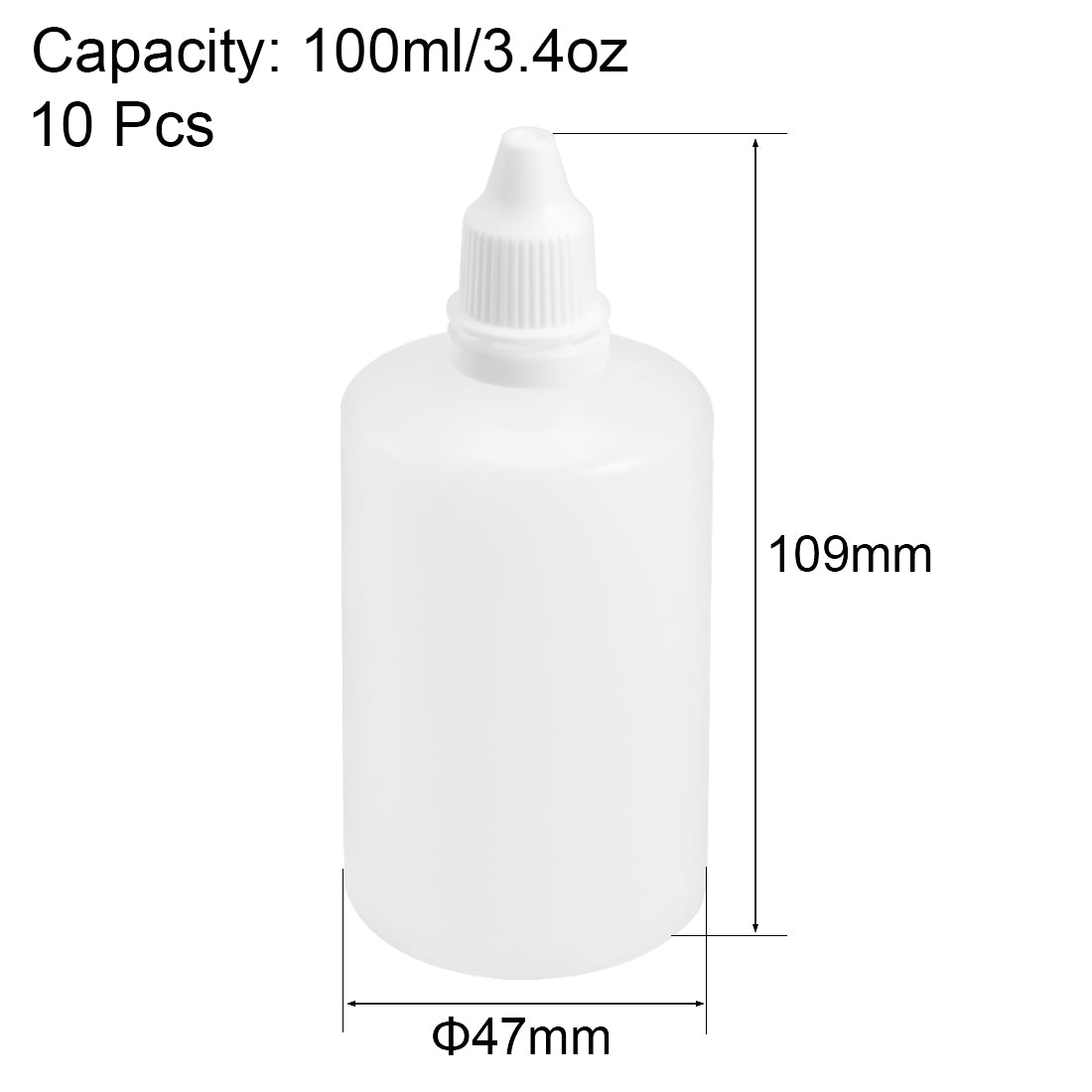 uxcell Uxcell 100ml/3.4 oz Empty Squeezable Dropper Bottle 10pcs