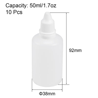 Harfington Uxcell 50ml/1.7 oz Empty Squeezable Dropper Bottle 10pcs