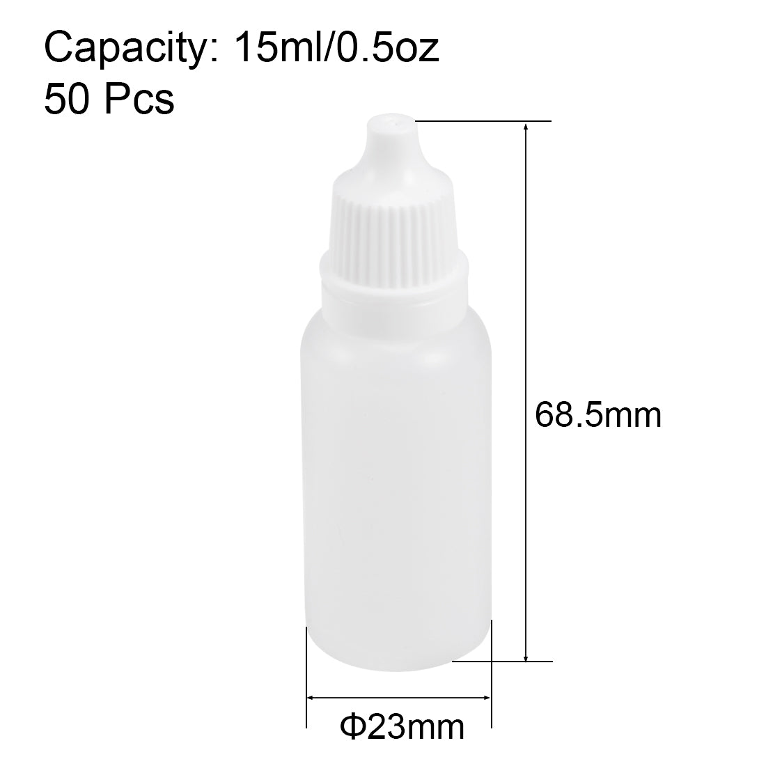 uxcell Uxcell 15ml/0.5 oz Empty Squeezable Dropper Bottle 50pcs