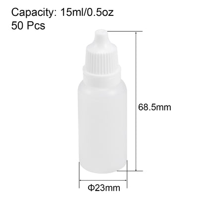 Harfington Uxcell 15ml/0.5 oz Empty Squeezable Dropper Bottle 50pcs