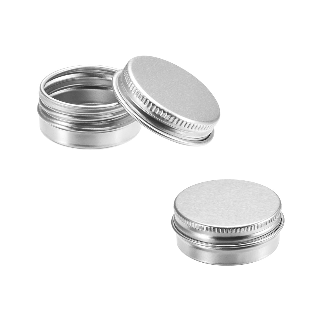 uxcell Uxcell 0.33 oz Round Aluminum Cans Tin Can Screw Top Metal Lid Containers 1ml, 3pcs