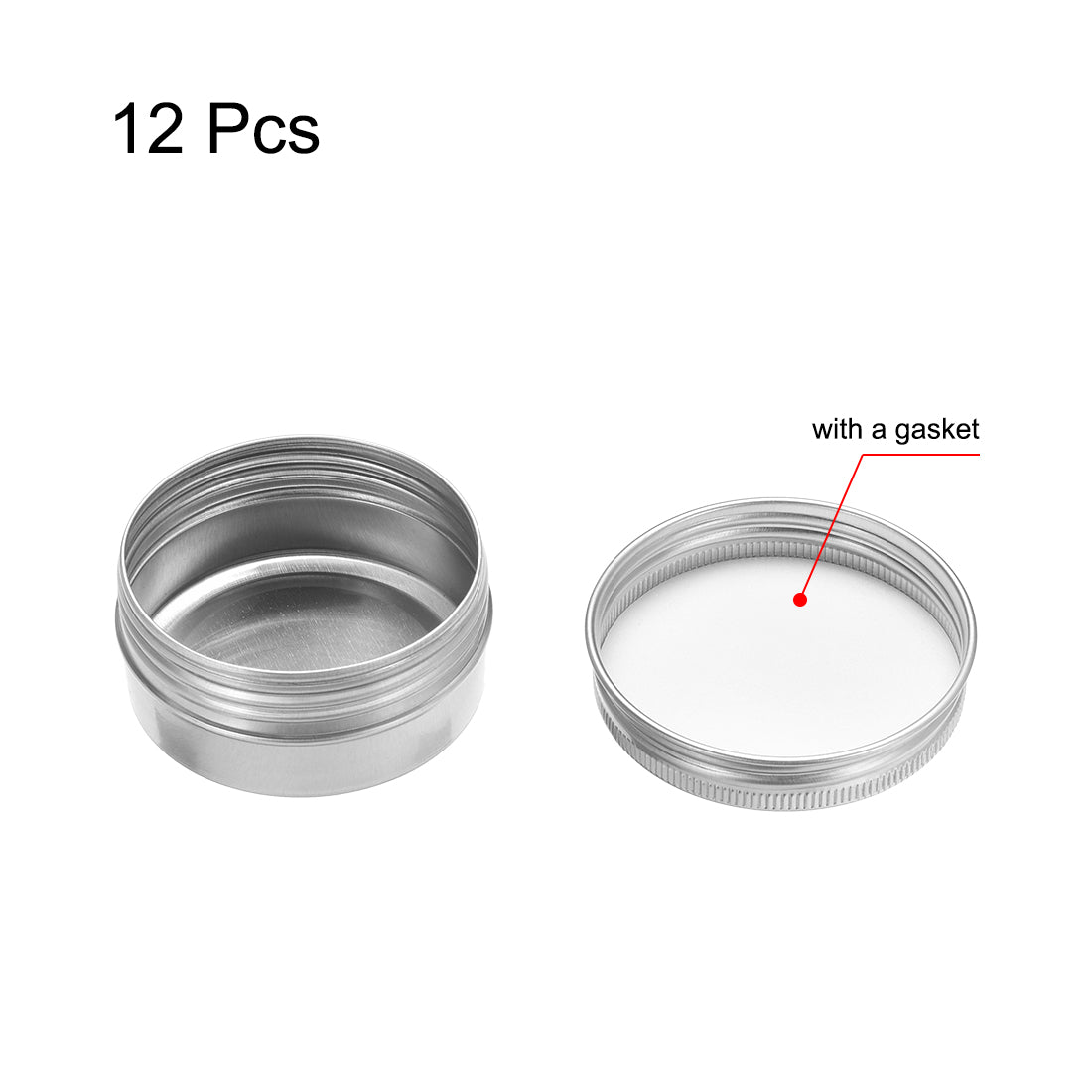 uxcell Uxcell 0.67 oz Round Aluminum Cans Tin Can Screw Top Metal Lid Containers 20ml, 12pcs