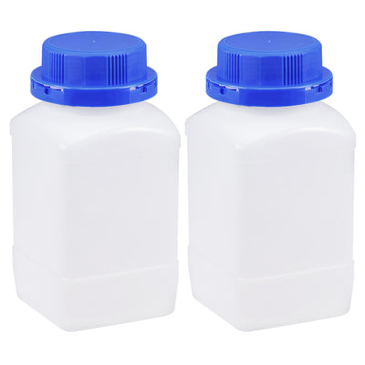 Harfington Uxcell Plastic Lab Chemical Reagent Bottle 750ml/25.4oz Wide Mouth Sample Sealing Liquid Storage Container Translucent 2pcs