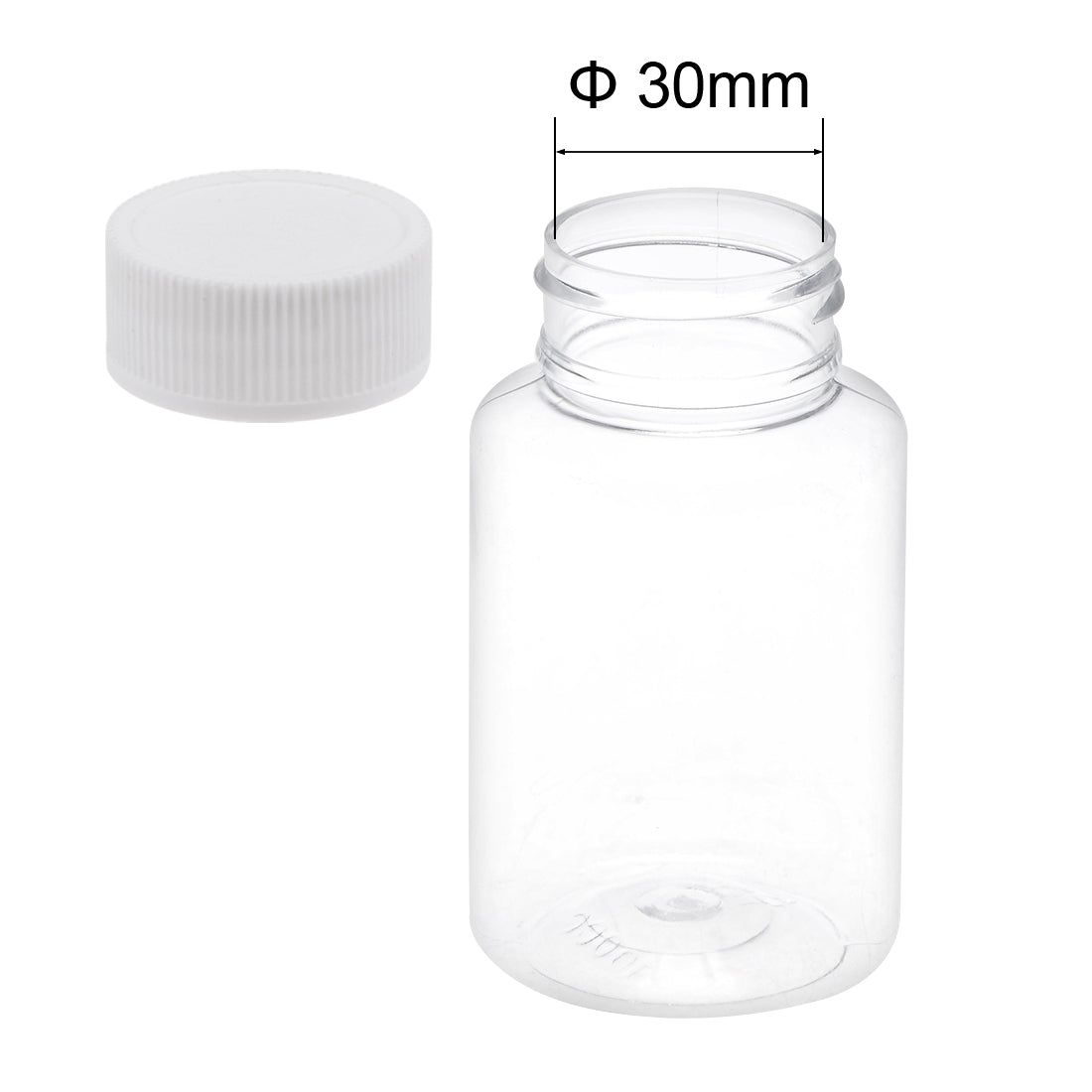 Uxcell Uxcell 3.4 oz/100ml PET Plastic Lab Chemical Reagent Bottle Wide Mouth Liquid/ Solid Storage Container Clear Bottles w Tamper Evident Caps 5pcs