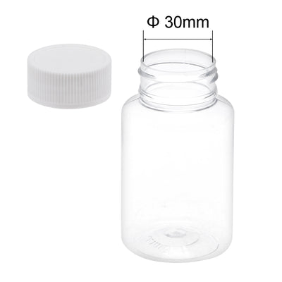 Harfington Uxcell 3.4 oz/100ml PET Plastic Lab Chemical Reagent Bottle Wide Mouth Liquid/ Solid Storage Container Clear Bottles w Tamper Evident Caps 20pcs