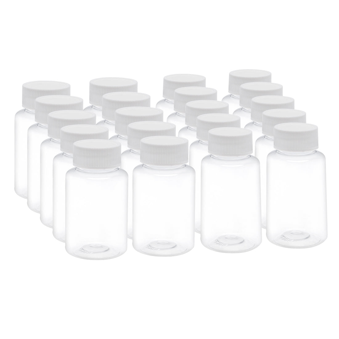 Uxcell Uxcell 3.4 oz/100ml PET Plastic Lab Chemical Reagent Bottle Wide Mouth Liquid/ Solid Storage Container Clear Bottles w Tamper Evident Caps 20pcs