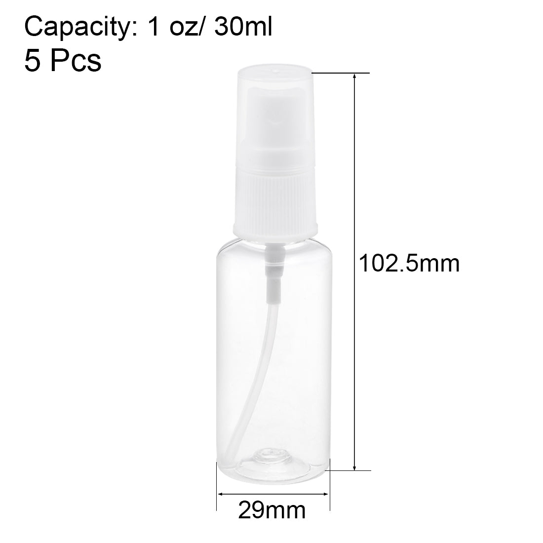 uxcell Uxcell Fine Mist Spray Bottle, 1 oz/ 30ml Plastic Spray Clear Bottles w Atomizer Pump and Refillable 3pcs