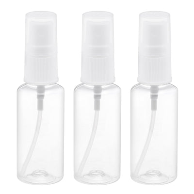 Harfington Uxcell Fine Mist Spray Bottle, 1 oz/ 30ml Plastic Spray Clear Bottles w Atomizer Pump and Refillable 3pcs