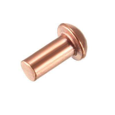 Harfington Uxcell 100Pcs 1/8"x15/64" Round Head Copper Solid Rivets Fastener