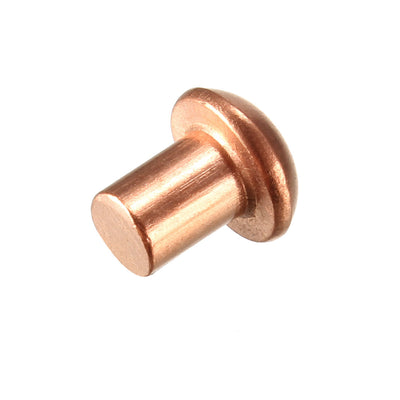 Harfington Uxcell 50 Pcs 5/32" x 13/64" Round Head Copper Solid Rivets Fasteners