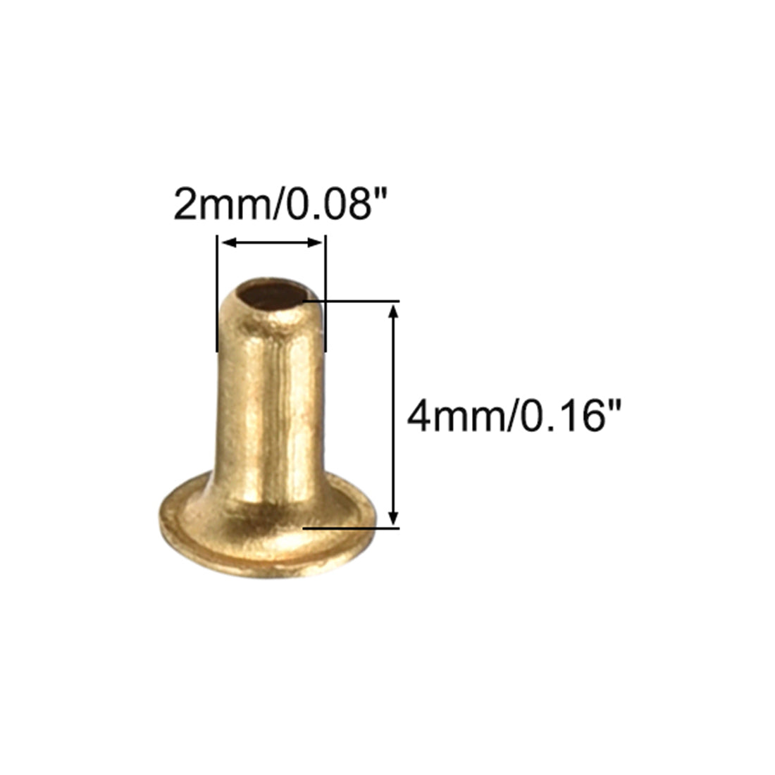 uxcell Uxcell Hollow Rivet,2mm x 4mm Through Hole Copper Hollow Rivets Grommets Double-sided Circuit Board PCB 200Pcs