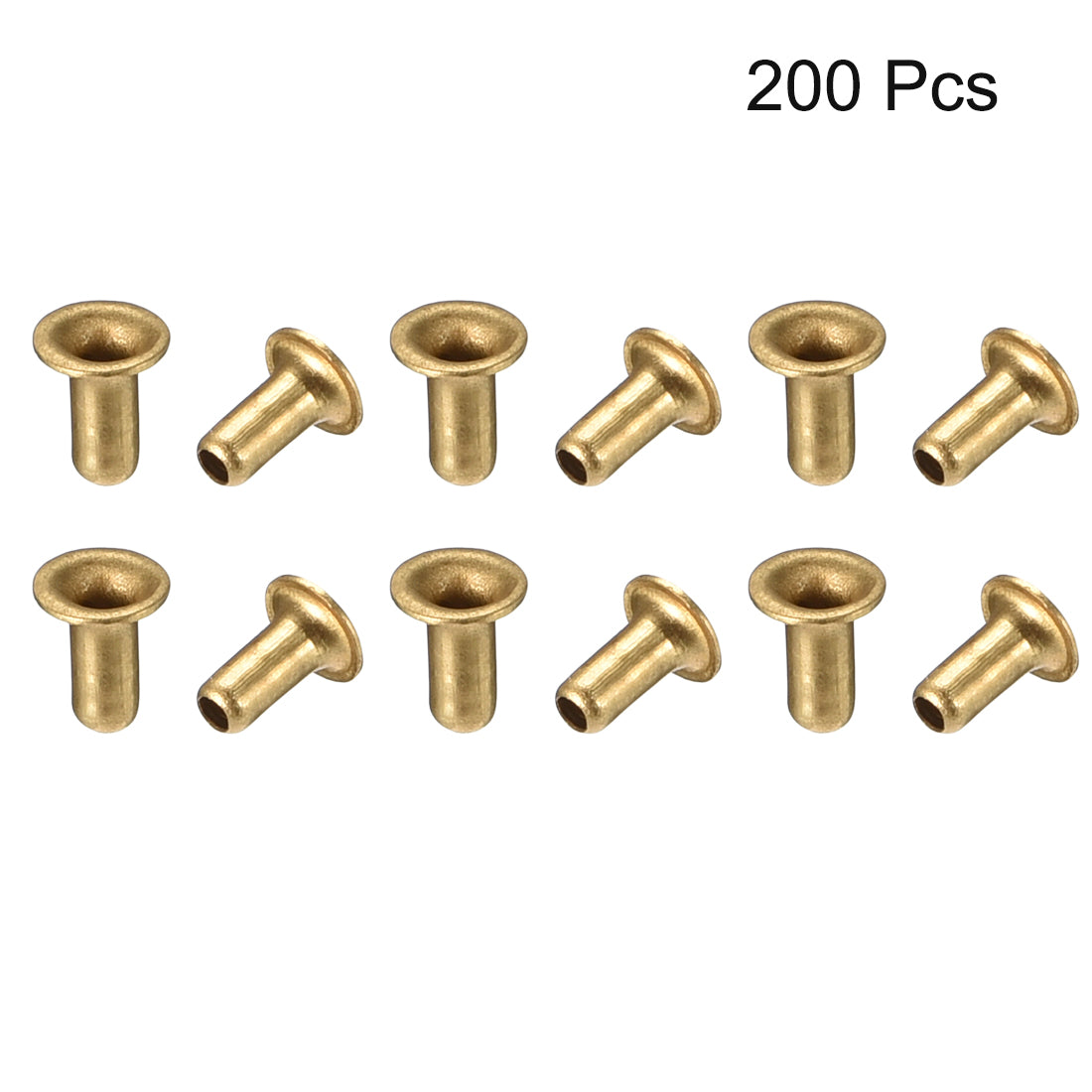 uxcell Uxcell Hollow Rivet,2mm x 4mm Through Hole Copper Hollow Rivets Grommets Double-sided Circuit Board PCB 200Pcs