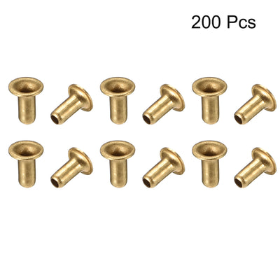Harfington Uxcell Hollow Rivet,2mm x 4mm Through Hole Copper Hollow Rivets Grommets Double-sided Circuit Board PCB 200Pcs
