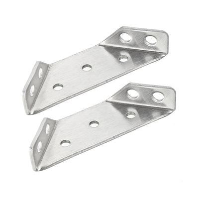 Harfington Uxcell Shelf Angle Bracket Joining Support Corner Brace, 50mm x 50mm,Stainless Steel Silver Tone, 10Pcs