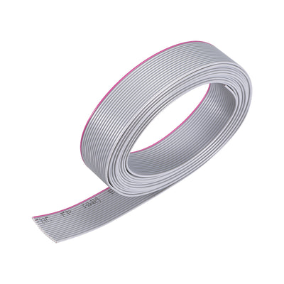 Harfington Uxcell Flat Ribbon Cable Wire 2m/6.6ft Length 1.0mm Pitch 16 Pins Gray for AWM 2651