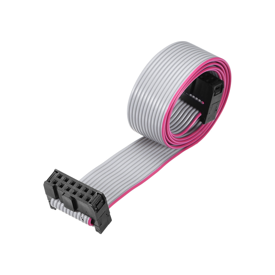 uxcell Uxcell IDC Wire Flat Ribbon Cable FC/FC Connector A-type 12Pins 2.54mm Pitch 50cm Length Gray