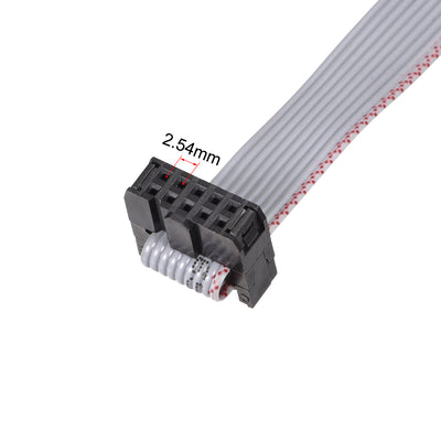 Harfington Uxcell IDC Wire Flat Ribbon Cable DB9 Female to FC-10 Female Connector 2.54mm Pitch 20cm Length