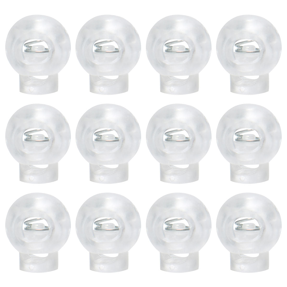 uxcell Uxcell 12pcs Plastic Cord Lock Stopper End Spring Fastener Organizers Clear