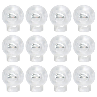 Harfington Uxcell 12pcs Plastic Cord Lock Stopper End Spring Fastener Organizers Clear